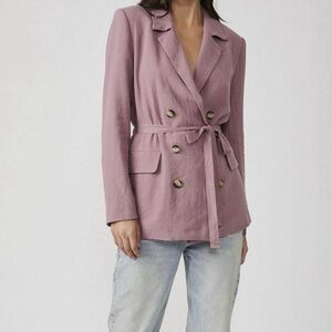 Free People Olivia tie-front blazer purple size Large